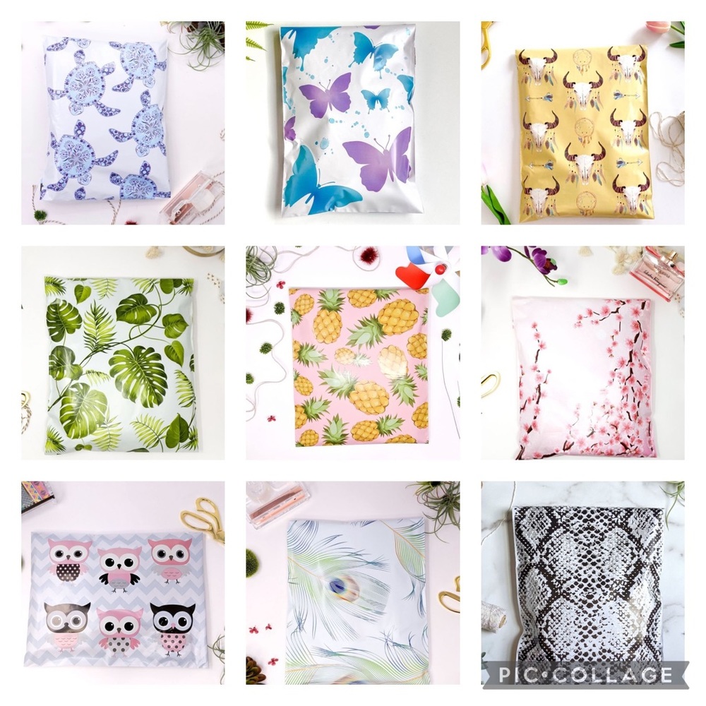 100 (10 x 13) poly mailer. Mix prints